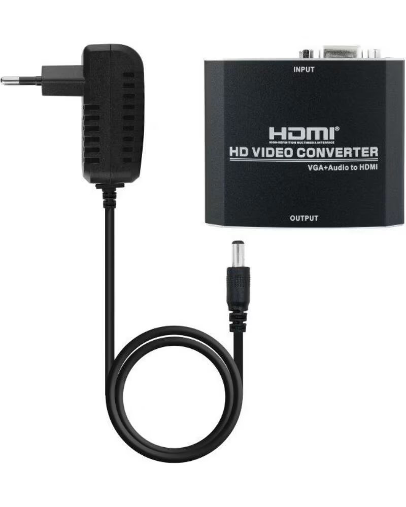 NANO CABLE Conversor Nanocable 10 16 2101-BK- HDMI Hembra - VGA Hembra- Jack 3 5 Hembra- 15cm- Negro