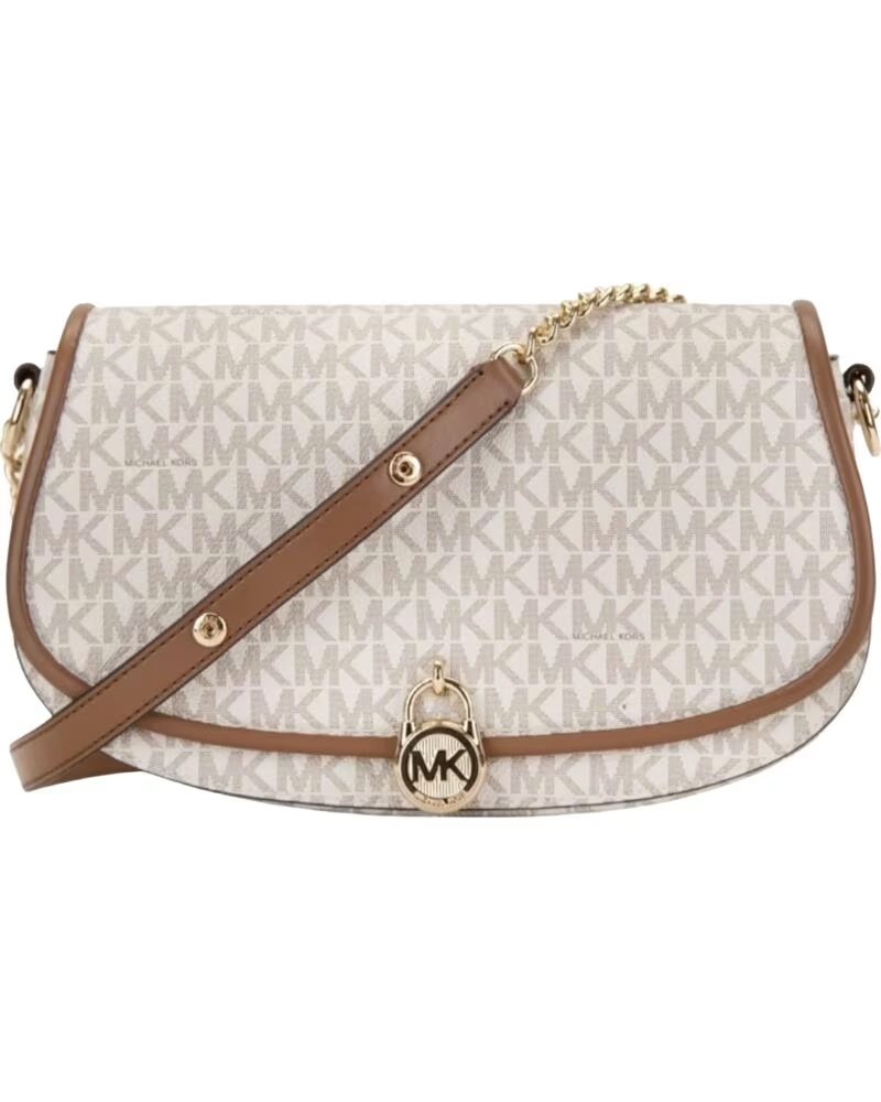 MICHAEL KORS Bolso Mujer Bandolera Mila Mediano con Logotipo 35T5GIMM8B BEIGE-DORADO