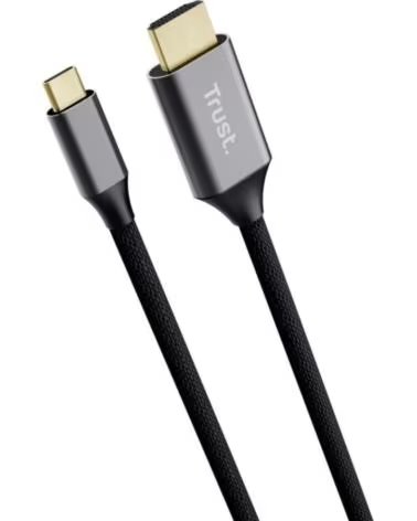 TRUST Cable Conversor HDMI 4K CALYX- USB Tipo-C Macho - HDMI Macho- 2m- Gris