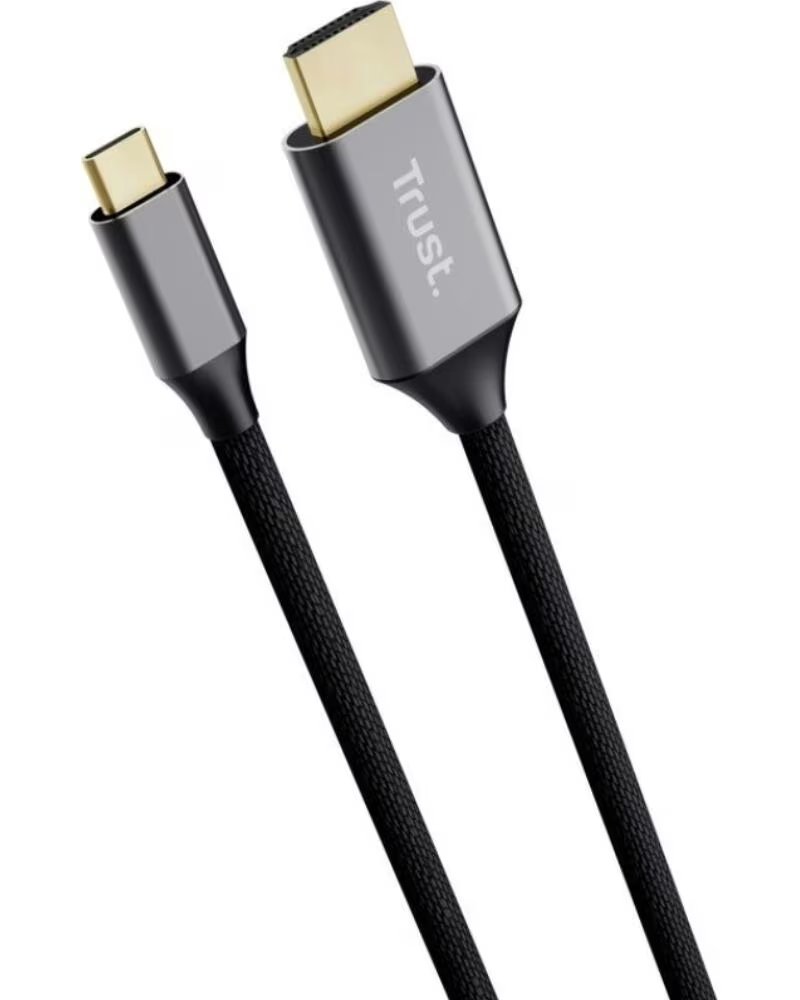TRUST Cable Conversor HDMI 4K CALYX- USB Tipo-C Macho - HDMI Macho- 2m- Gris