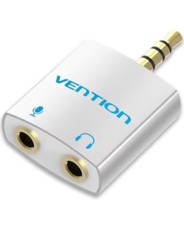 VENTION Adaptador Audio BDBW0- Jack 3 5 Macho - 2x Jack 3 5 Hembra- Blanco