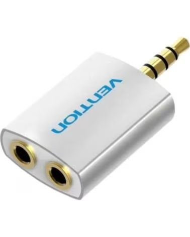 VENTION Adaptador Audio BDAW0- Jack 3 5 Macho - 2x Jack 3 5 Hembra- Blanco