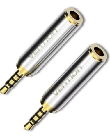 VENTION Adaptador Jack VAB-S02- Jack 2 5 Macho - Jack 3 5 Hembra- Plata