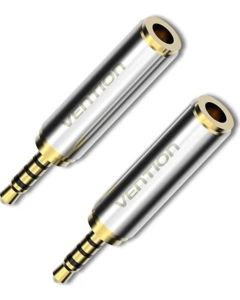 VENTION Adaptador Jack VAB-S02- Jack 2 5 Macho - Jack 3 5 Hembra- Plata