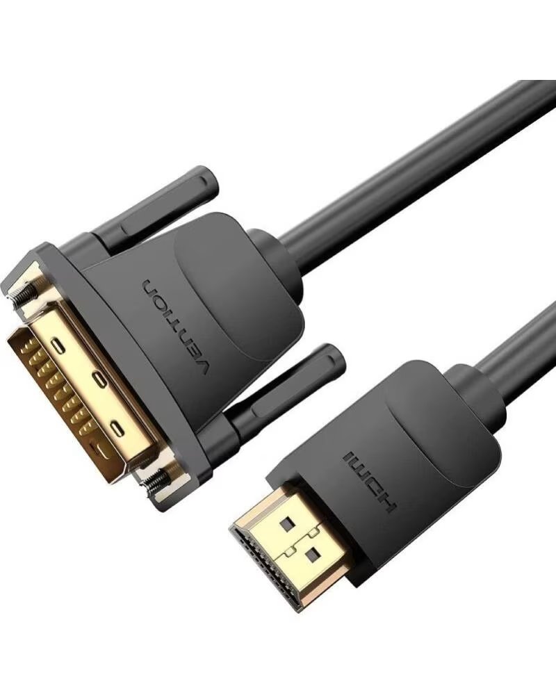VENTION Cable Conversor ABFBF- DVI Macho - HDMI Macho- 1m- Negro
