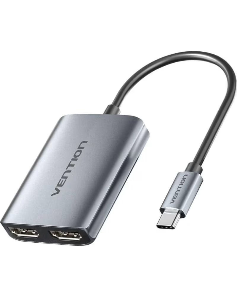 VENTION Cable Conversor ACZHB- USB Tipo-C Macho - 2x HDMI Macho- Gris