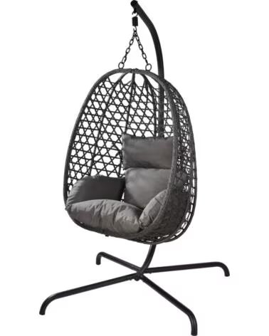 PROGARDEN FAUTEUIL SUSPENDU DE JARDIN AVEC STRUCTURE ET COUSSINS MULTICOLOR