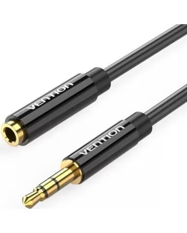 VENTION Cable Estereo BBZBD- Jack 3 5 Macho - Jack 3 5 Hembra- 50cm- Negro
