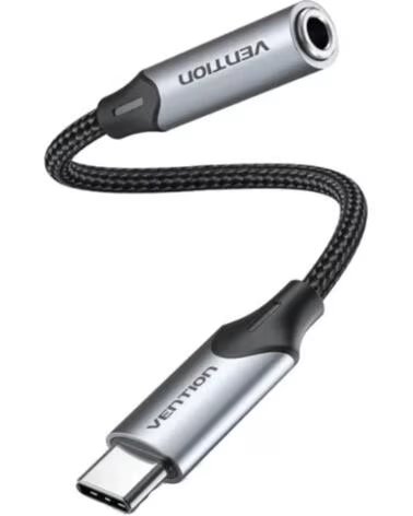 VENTION Conversor BGMHF- Jack 3 5 Hembra - USB Tipo-C Macho- 1m- Gris