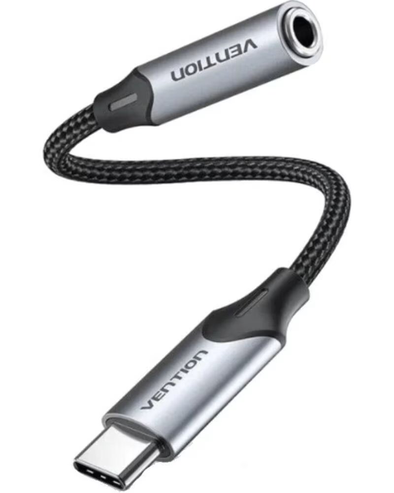 VENTION Conversor BGMHF- Jack 3 5 Hembra - USB Tipo-C Macho- 1m- Gris