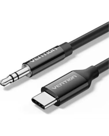 VENTION Cable Conversor Audio BIFBF- USB Tipo-C Macho - Jack 3 5 Macho- 1m- Gris