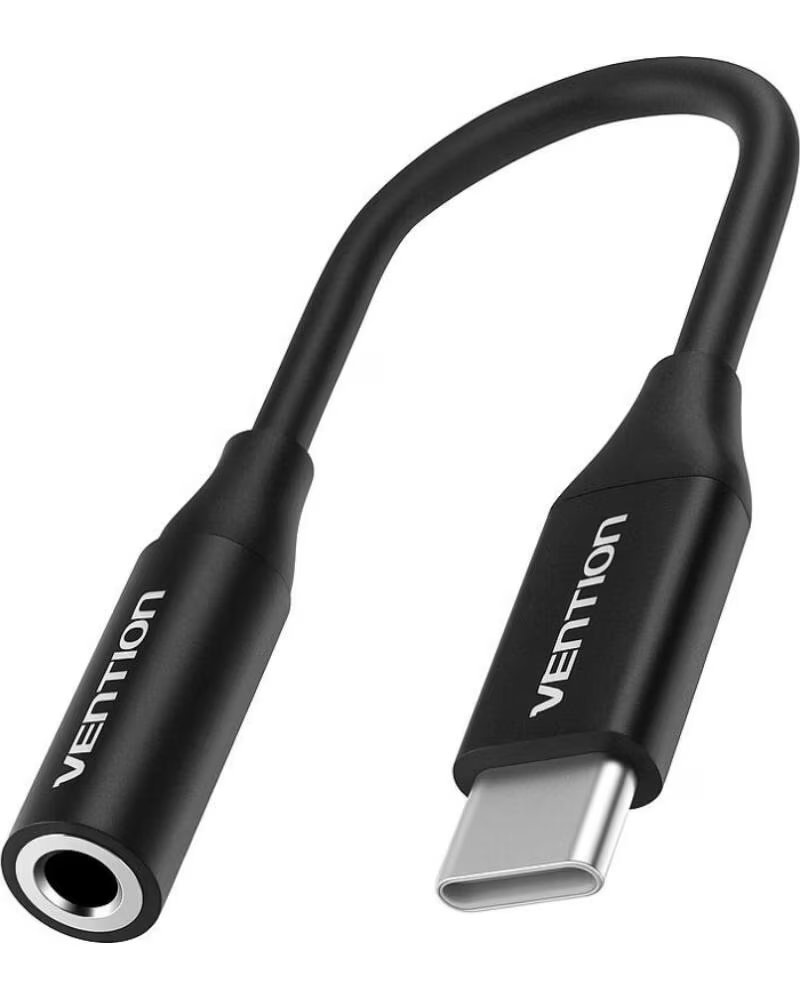 VENTION Conversor BIHBA- Jack 3 5 Hembra - USB Tipo-C Macho- 10cm- Negro
