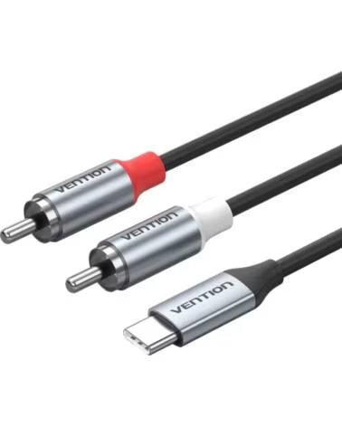 VENTION Cable Estereo BIKHH- USB Tipo-C Macho - 2x RCA Macho- 2m- Gris