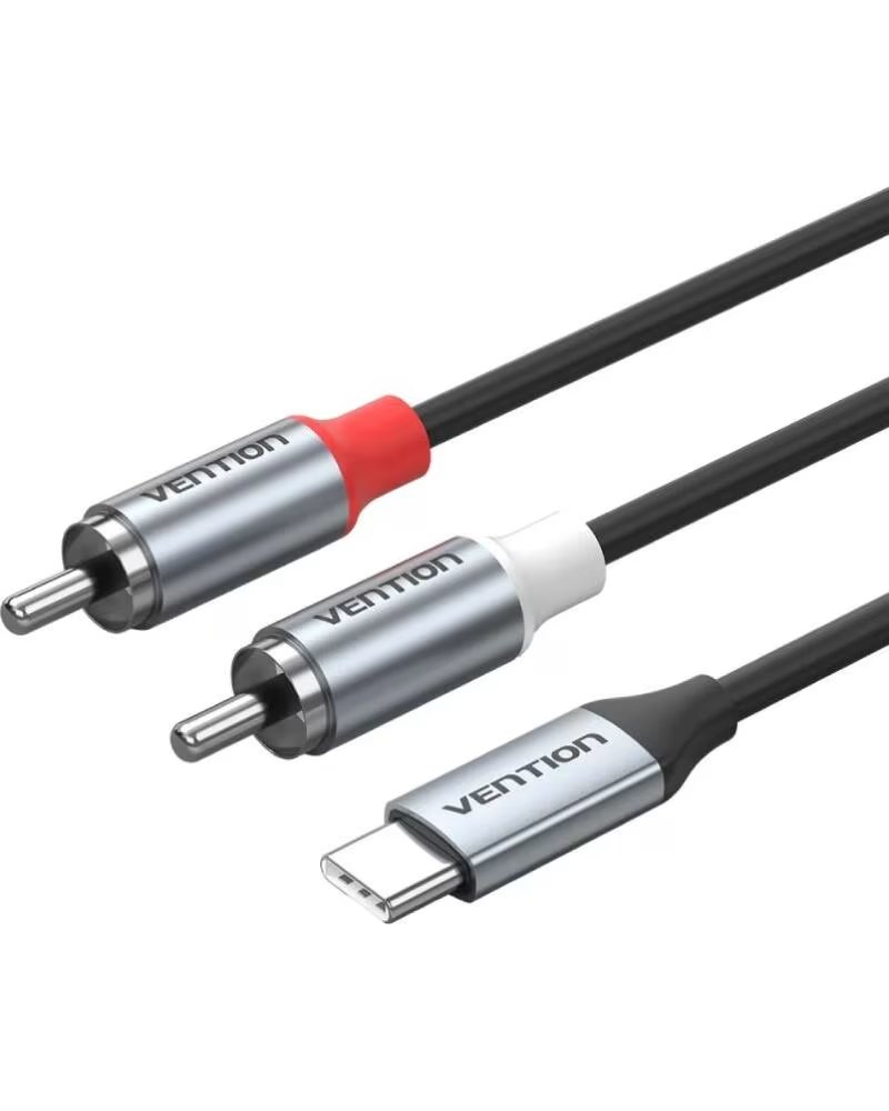 VENTION Cable Estereo BIKHH- USB Tipo-C Macho - 2x RCA Macho- 2m- Gris