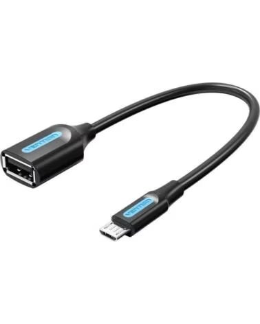 VENTION Cable USB 2 0 CCUBB- MicroUSB Macho - USB Hembra- 480Mbps- 15cm- Negro
