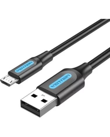 VENTION Cable USB 2 0 COLBG- USB Macho - MicroUSB Macho- Hasta 60W- 480Mbps- 1 5m- Negro