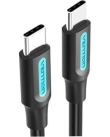 VENTION Cable USB 2 0 Tipo-C COSBF- USB Tipo-C Macho - USB Tipo-C Macho- Hasta 60W- 480Mbps- 1m- Negro