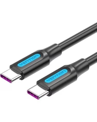 VENTION Cable USB 2 0 Tipo-C COTBD- USB Tipo-C Macho - USB Tipo-C Macho- Hasta 100W- 480Mbps- 50cm- Negro