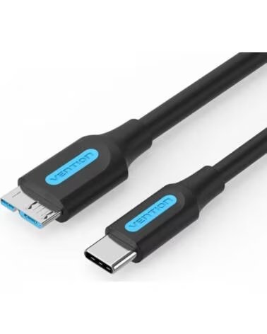 VENTION Cable USB 3 0 CQABD- microUSB Macho - USB Tipo-C Macho- 5Gbps- 50cm- Negro
