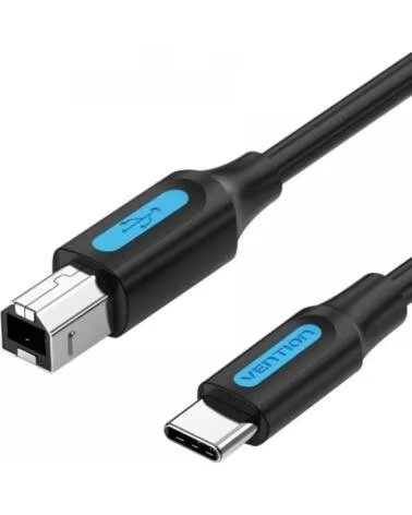 VENTION Cable USB 2 0 Impresora CQUBF- USB Tipo-B Macho - USB Tipo-C Macho- 480Mbps- 1m- Negro