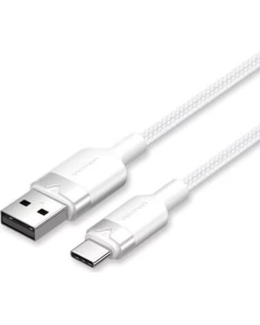 VENTION Cable USB 2 0 Tipo-C CTNWF- USB Tipo-C Macho - USB Macho- Hasta 60W- 480Mbps- 1m- Blanco