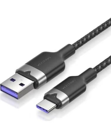 VENTION Cable USB 2 0 Tipo-C CTOBH- USB Tipo-C Macho - USB Macho- Hasta 100W- 480Mbps- 2m- Negro