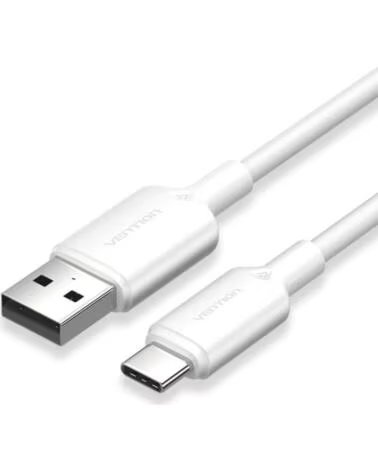 VENTION Cable USB 2 0 Tipo-C CTQWF- USB Tipo-C Macho - USB Macho- Hasta 60W- 480Mbps- 1m- Blanco