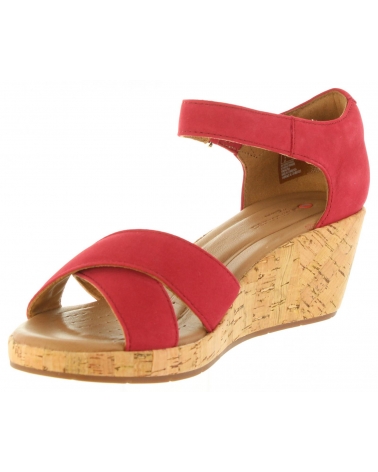 Sandali per Donna CLARKS 26132327 UN PLAZA RED NUBUCK