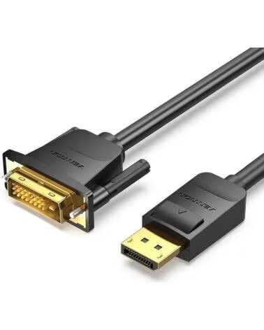 VENTION Cable Conversor HAFBF- DisplayPort Macho - DVI Macho- 1m- Negro