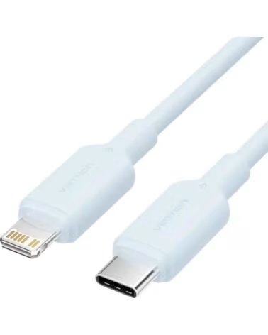 VENTION Cable USB 2 0 Tipo-C Lightning LAKSF- USB Tipo-C Macho - Lightning Macho- Hasta 27W- 480Mbps- 1m- Azul