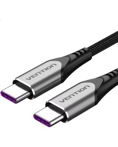 VENTION Cable USB 2 0 Tipo-C TAEHG- USB Tipo-C Macho - USB Tipo-C Macho- Hasta 100W- 480Mbps- 1 5m- Gris
