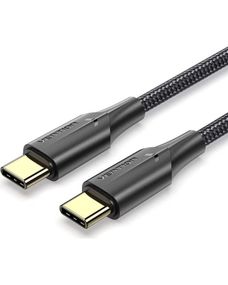 VENTION Cable USB 2 0 Tipo-C 3A TAUBD- USB Tipo-C Macho - USB Tipo-C Macho- Hasta 60W- 480Mbps- 50cm- Negro