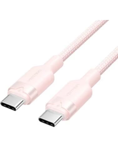 VENTION Cable USB 2 0 Tipo-C 3A TRDPF- USB Tipo-C Macho - USB Tipo-C Macho- Hasta 60W- 480Mbps- 1m- Rosa