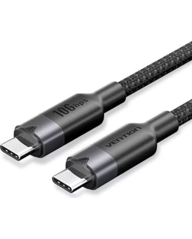 VENTION Cable USB 3 2 Tipo-C 5A TRGBH- USB Tipo-C Macho - USB Tipo-C Macho- Hasta 100W- 10Gbps- 2m- Negro