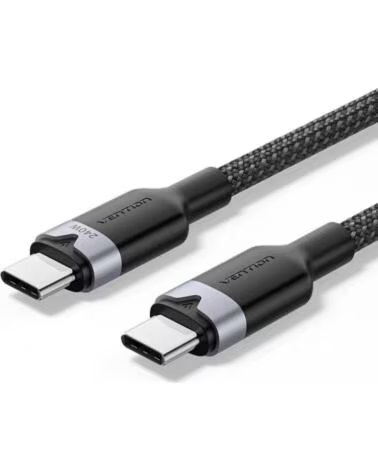 VENTION Cable USB 2 0 Tipo-C 5A TRIBF- USB Tipo-C Macho - USB Tipo-C Macho- Hasta 240W- 480Mbps- 1m- Negro