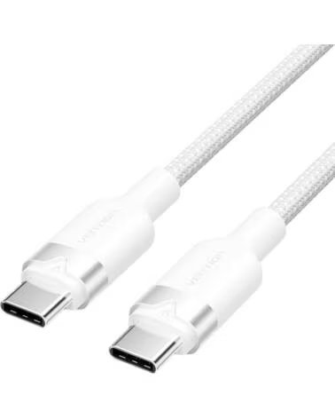 VENTION Cable USB 2 0 Tipo-C 3A TRDWF- USB Tipo-C Macho - USB Tipo-C Macho- Hasta 60W- 480Mbps- 1m- Blanco