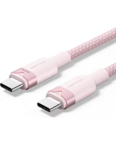 VENTION Cable USB 2 0 Tipo-C 5A TRIPH- USB Tipo-C Macho - USB Tipo-C Macho- Hasta 240W- 480Mbps- 2m- Rosa
