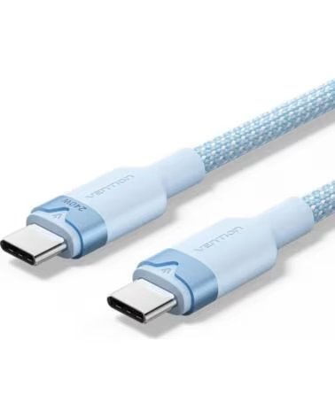 VENTION Cable USB 2 0 Tipo-C 5A TRISH- USB Tipo-C Macho - USB Tipo-C Macho- Hasta 240W- 480Mbps- 2m- Azul