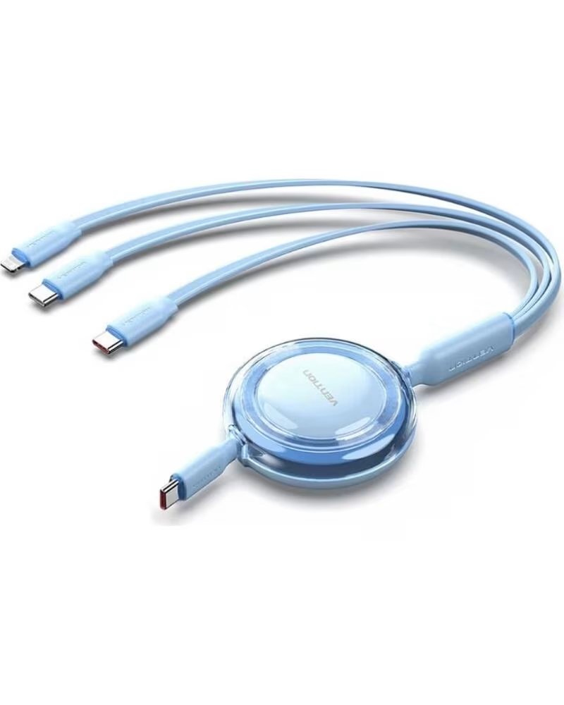 VENTION Cable USB Tipo-C 2 0 5A TRJSBE- USB Tipo-C Macho - 3x USB Tipo-C Macho- Hasta 100W- 480Mbps- 1 1m- Azul