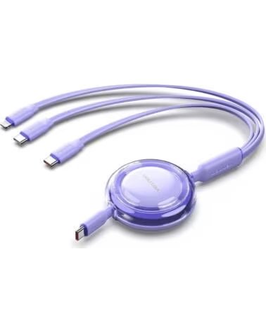 VENTION Cable USB Tipo-C 2 0 5A TRKVBE- USB Tipo-C Macho - 3x USB Tipo-C Macho- Hasta 100W- 480Mbps- 1 1m- Morado