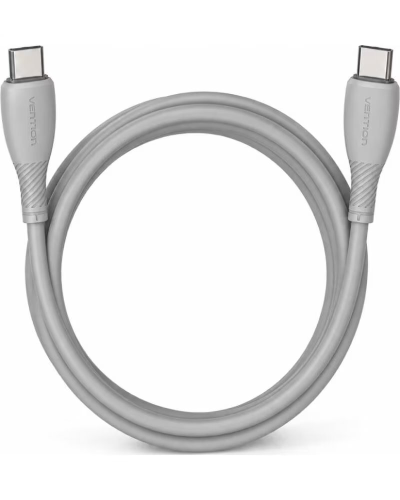 VENTION Cable USB 2 0 Tipo-C TRVHF- USB Tipo-C Macho - USB Tipo-C Macho- Hasta 60W- 480Mbps- 1m- Gris