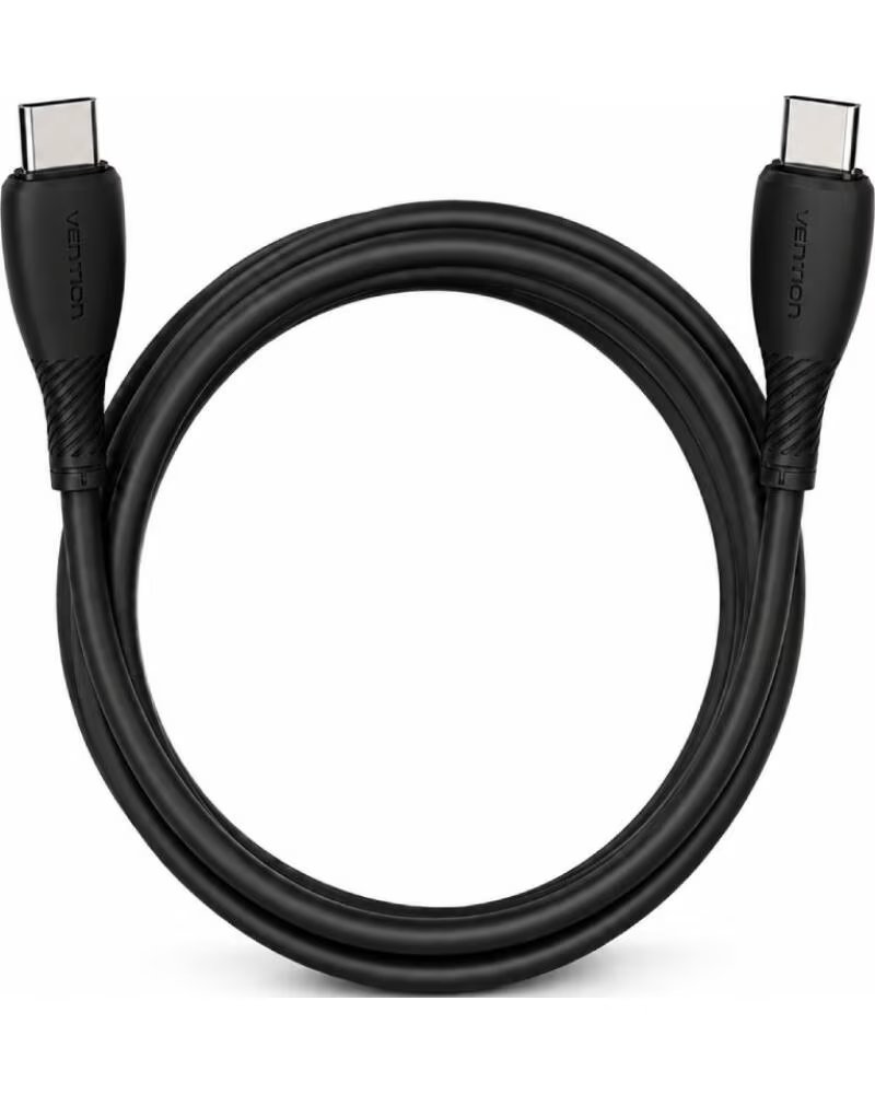 VENTION Cable USB 2 0 Tipo-C TRVBH- USB Tipo-C Macho - USB Tipo-C Macho- Hasta 60W- 480Mbps- 2m- Negro