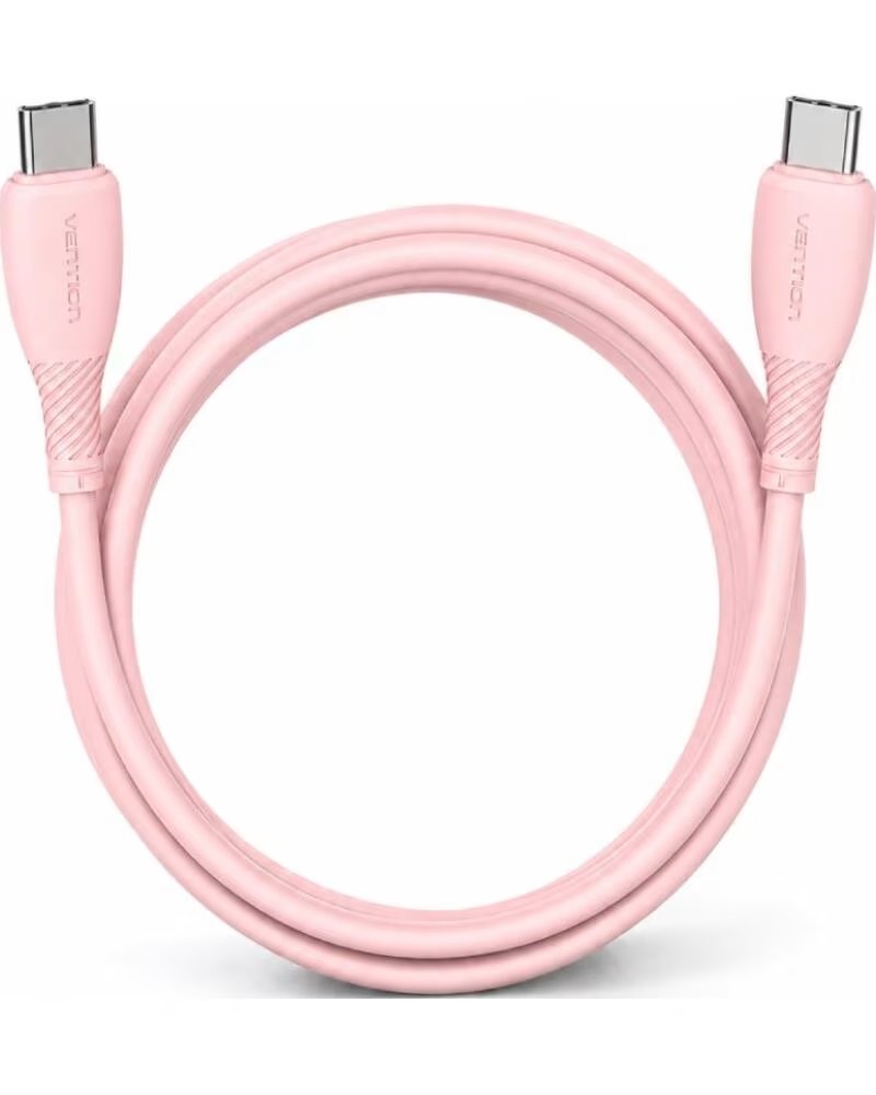 VENTION Cable USB 2 0 Tipo-C TRVPF- USB Tipo-C Macho - USB Tipo-C Macho- Hasta 60W- 480Mbps- 1m- Rosa