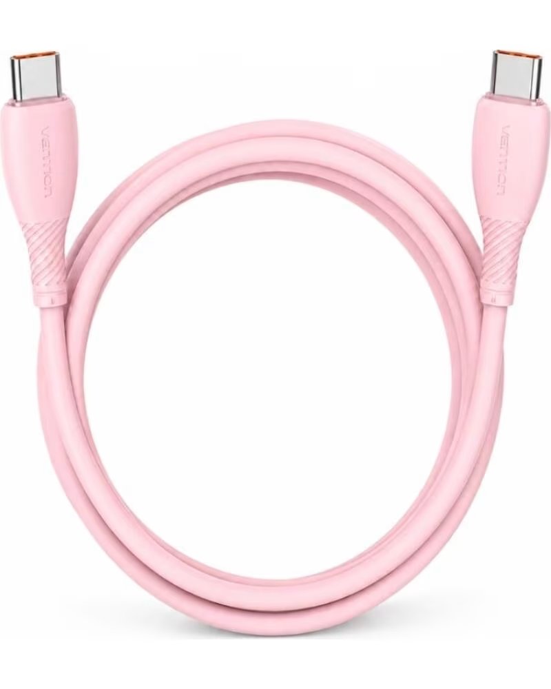 VENTION Cable USB 2 0 Tipo-C TRWPF- USB Tipo-C Macho - USB Tipo-C Macho- Hasta 100W- 480Mbps- 1m- Rosa