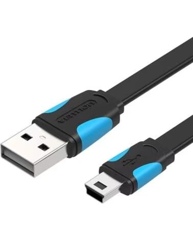 VENTION Cable USB 2 0 VAS-A14-B150- Mini USB Macho - USB Macho- 480Mbps- 1 5m- Azul y Negro