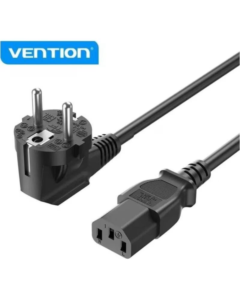 VENTION Cable de Alimentacion ZCJBAC- IEC C13 Hembra - CEE7 Macho- 1 8m- Negro