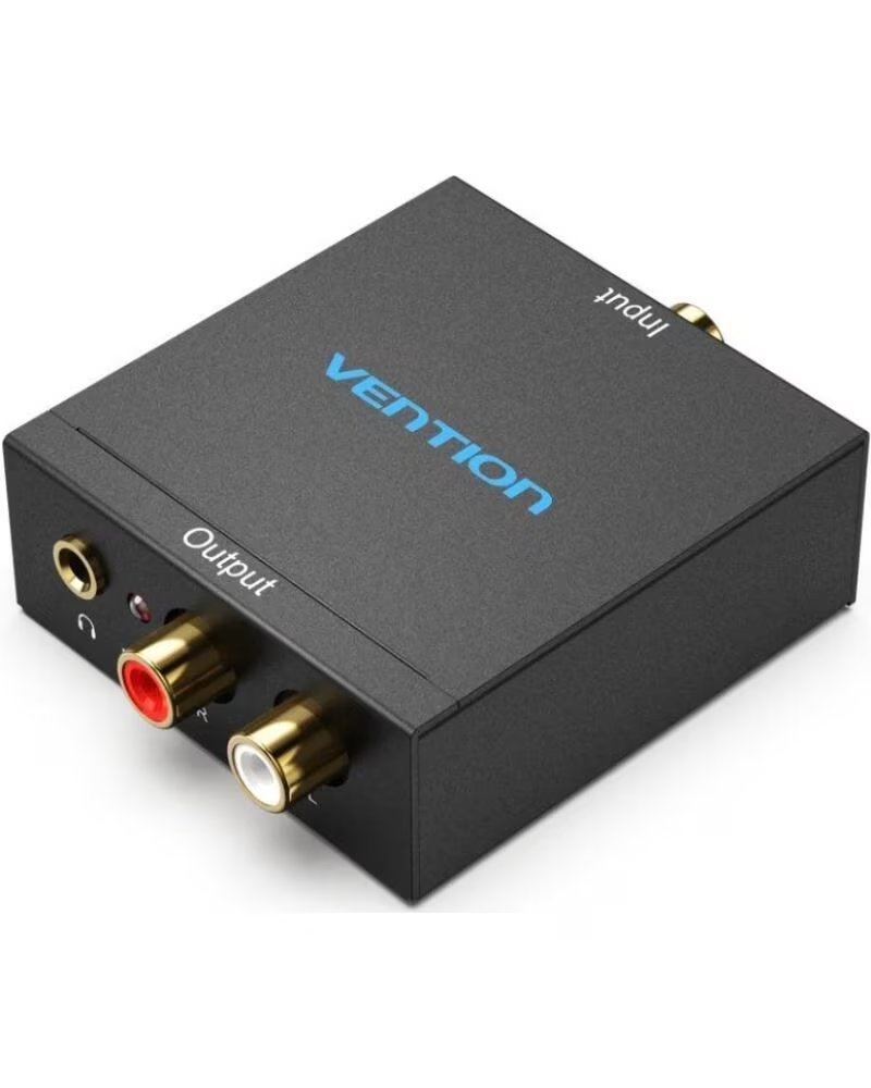 VENTION Convertidor de Audio BDFB0-EU- Entrada Toslink y RCA- Salida 2x RCA