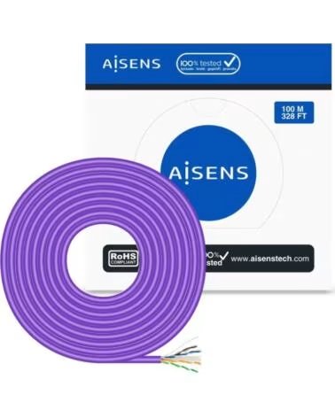 AISENS Bobina de Cable RJ45 AWG23 UTP A135-0747 Cat 6- LSZH- 100m- Violeta