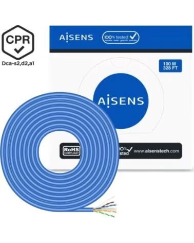 AISENS Bobina de Cable RJ45 UTP AWG24 LSZH CPR Dca A135-0662 Cat 6- 100m- Azul