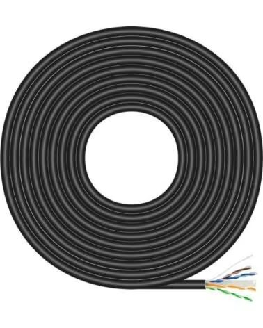 AISENS Bobina de Cable RJ45 para Exteriores UTP AWG23 A135-0675 Cat 6- 100m- Impermeable- Negro